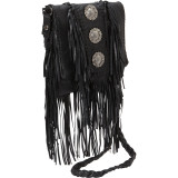 Full Flap with Three Conchos and Fringe Shoulder Bag