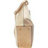 Two Tone Top Handle Tote Bag