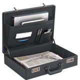 Premium Leather-like Attaché, Hard-sided with Combination Locks