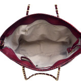 Quilted Tote Bag with Snake Embossed Trim