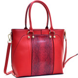 Gold-Tone Python Snakeskin Large Tote