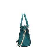 Medium Satchel with Decorative Gold Studs and Belted Lock Deco