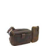8" Leather Parent-Child Shoulder/Waist Bag