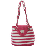 Paper Straw Stripe Mini Shoulder Bag
