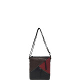 Washed Faux Leather Multi Panel Crossbody