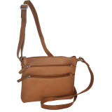 Soft Drum Dyed Leather 3 Zip Crossbody