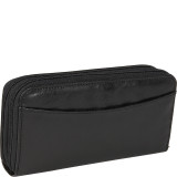 Distressed Leather Double Zip Around Wallet