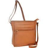 Leather Top Zip Pocket Crossbody