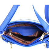 Saffiano Striped Buckled Crossbody Bag