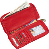 Hello Kitty Red Embossed Face Zip Around Wallet