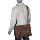 16" Leather Messenger Bag