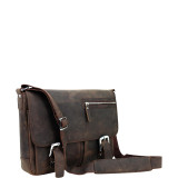 15" Cowhide Leather Casual Messenger Bag