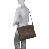 Distressed Leather Quarter Flap messenger