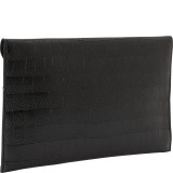 Croc Print Faux Leather Envelope Clutch