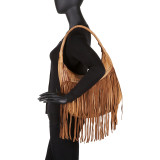 Soft Leather Fringe Hobo