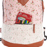 Strawberry Printed With Lace On Cotton Laptop Backpack