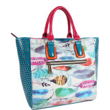 Feather Print Tote Bag