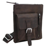 10" Vertical Leather Messenger Bag