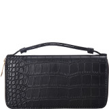 Croc Embossed Zip Around Wallet