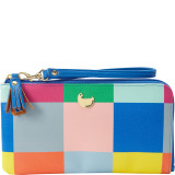 Color Block Squares Expandable Wallet with Removable Strap