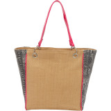 Faux Snake Paper Straw Tote