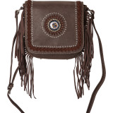 Fringe Crossbody with Colorful Concho