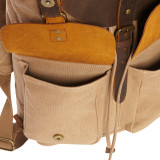 Hiking Sport Cowhide Leather Cotton Canvas Backpack