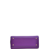 Faux Saffiano Leather Winged Satchel with Shoulder Strap