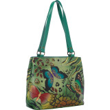 Hand Painted Leather Twin Top Tote