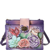 RFID Blocking Double Zip Crossbody Organizer
