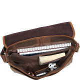 16" Leather Messenger Bag