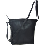 Leather Top Zip Pocket Crossbody