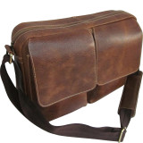 Dual Flap Leather Messenger