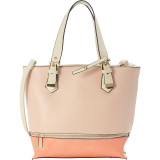 Two Tone Top Handle Tote Bag