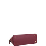 Faux Leather Dome Zip-Around Satchel