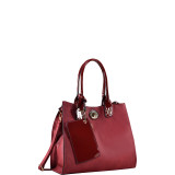 2-in-1 Patent Faux Leather Trimmed Satchel