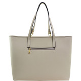 Large Saffiano Faux Leather Tote with Minimal Accent Hardware
