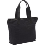 Leather Weave Tote with Black Canvas