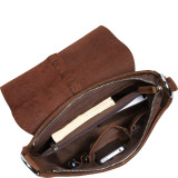 11.5" Leather Vertical Woven Messenger