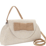 Lurex Paper Straw Bow Clutch/Crossbody