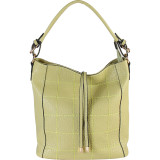 Faux Leather Zipper Closure Shoulder Handbag