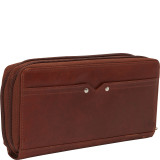 Ladies’ RFID Double Zipper Clutch Wallet