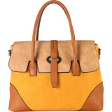 Three Tone Faux Leather Handbag
