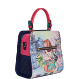 Tulip Girl Print Structure Handbag