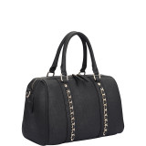 Faux Leather Medium Satchel Shoulder Bag