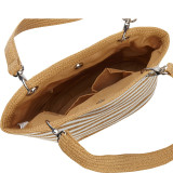 Paper Straw Stripe Grommet Tote