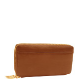 Donington Gold Double Zip Checkbook Clutch Wallet