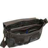 Distressed Leather Full Flap Laptop Messenger - L