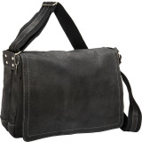 Distressed Leather Full Flap Laptop Messenger - L