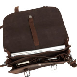 16" 3-tier Pro Leather Briefcase Laptop Case